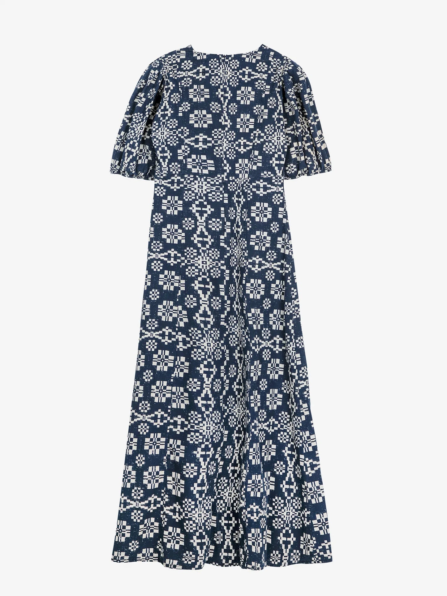 Robe à col en V évasé à motif kaléidoscope