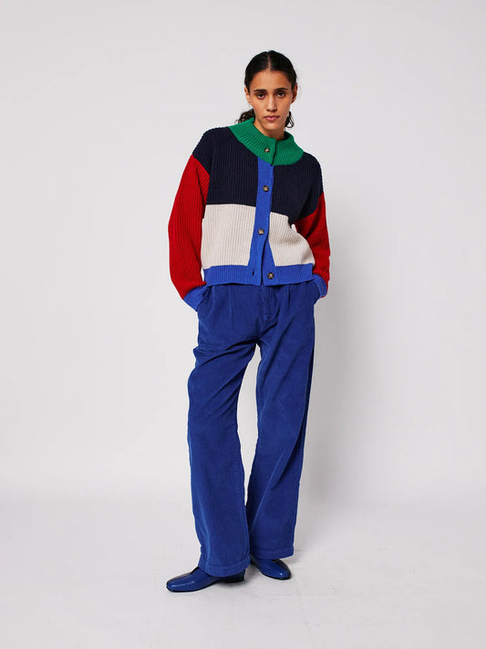 Cardigan à blocs de couleurs