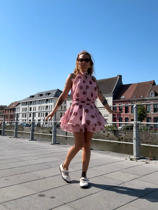 Combinaison Short à Pois Tendance