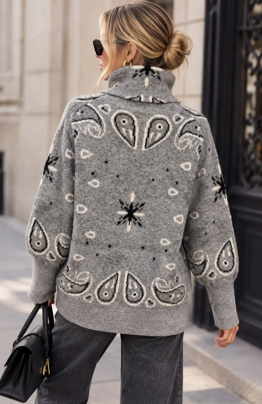 Gilet Zippé en Maille Motif Bandana
