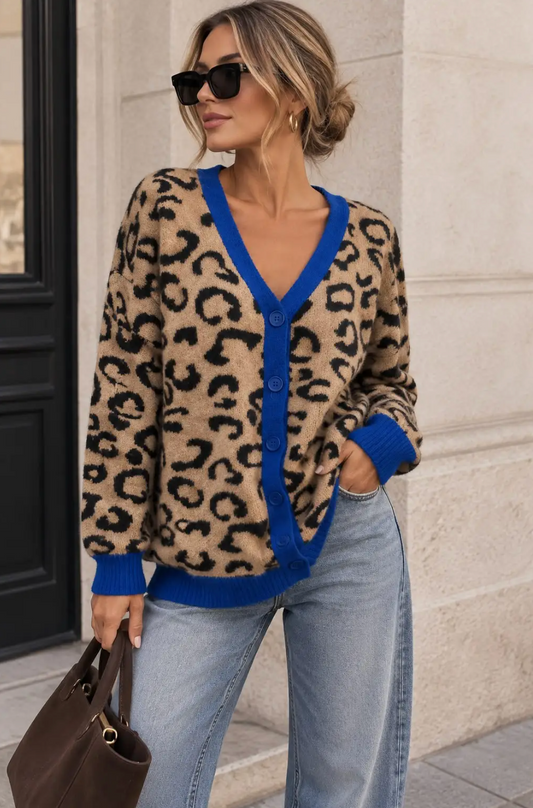 Cardigan Léopard Oversize
