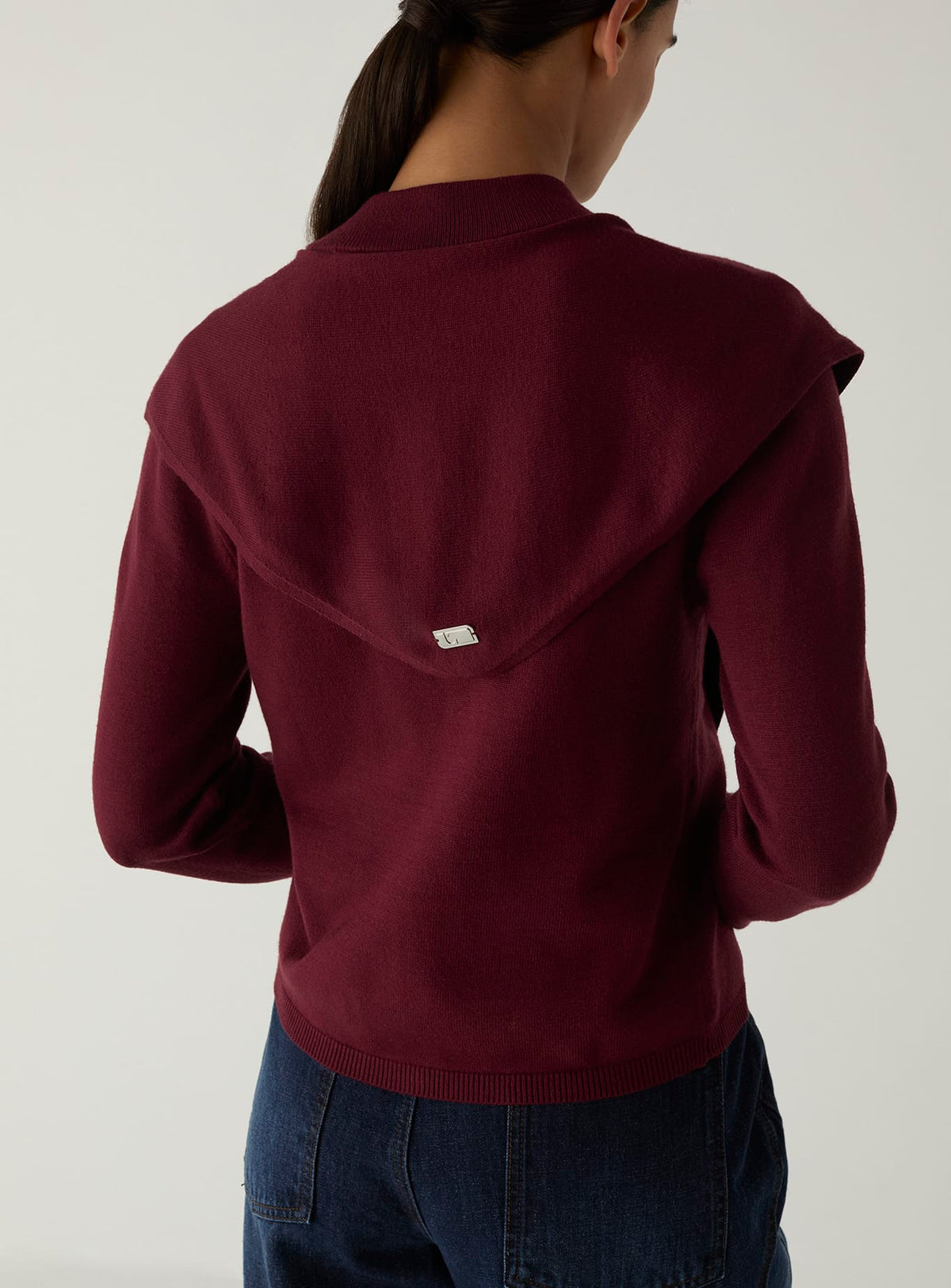 Frida Plum Zipper Knit Laagam