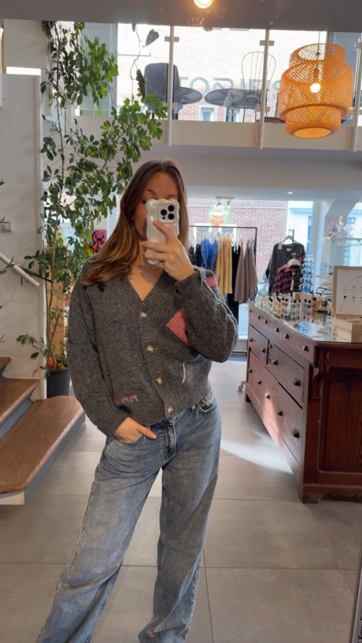 Cardigan à col v en maille