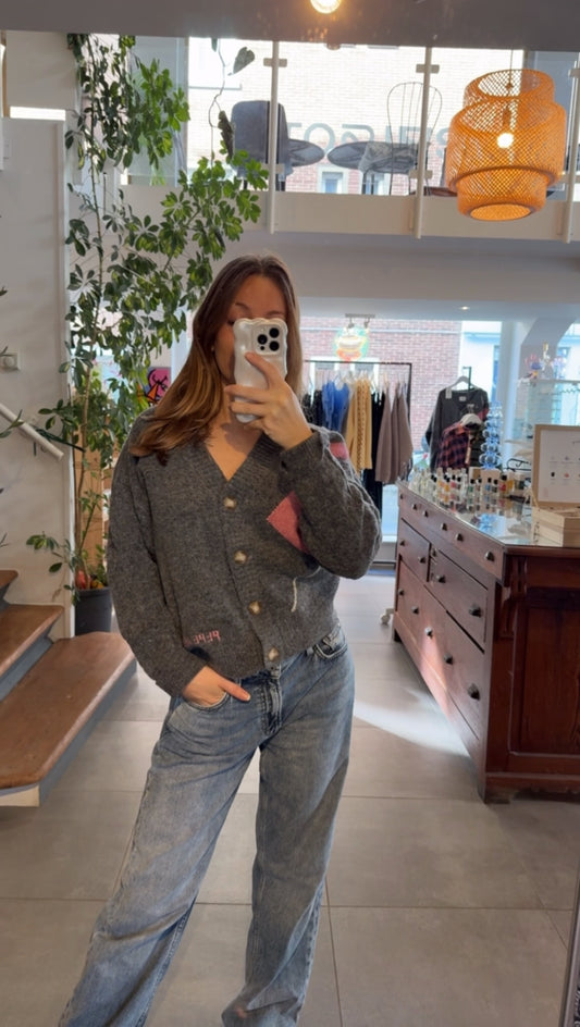 Cardigan à col v en maille