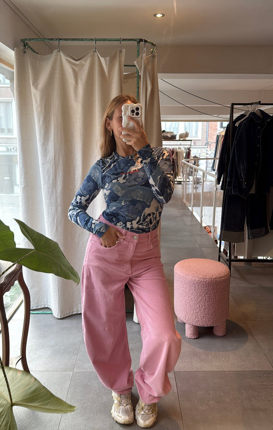 Pantalon velours rose Mimi
