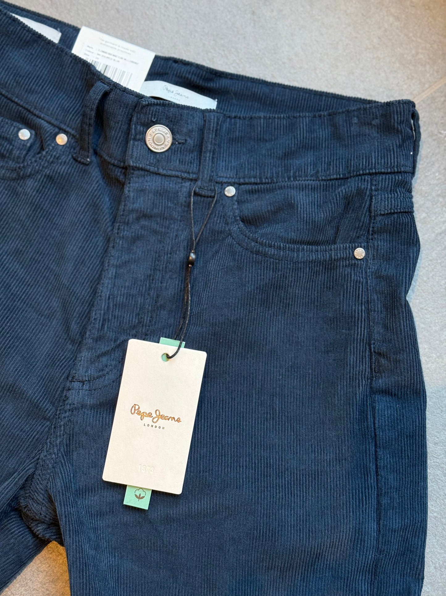 Denim Flare velours bleu marine