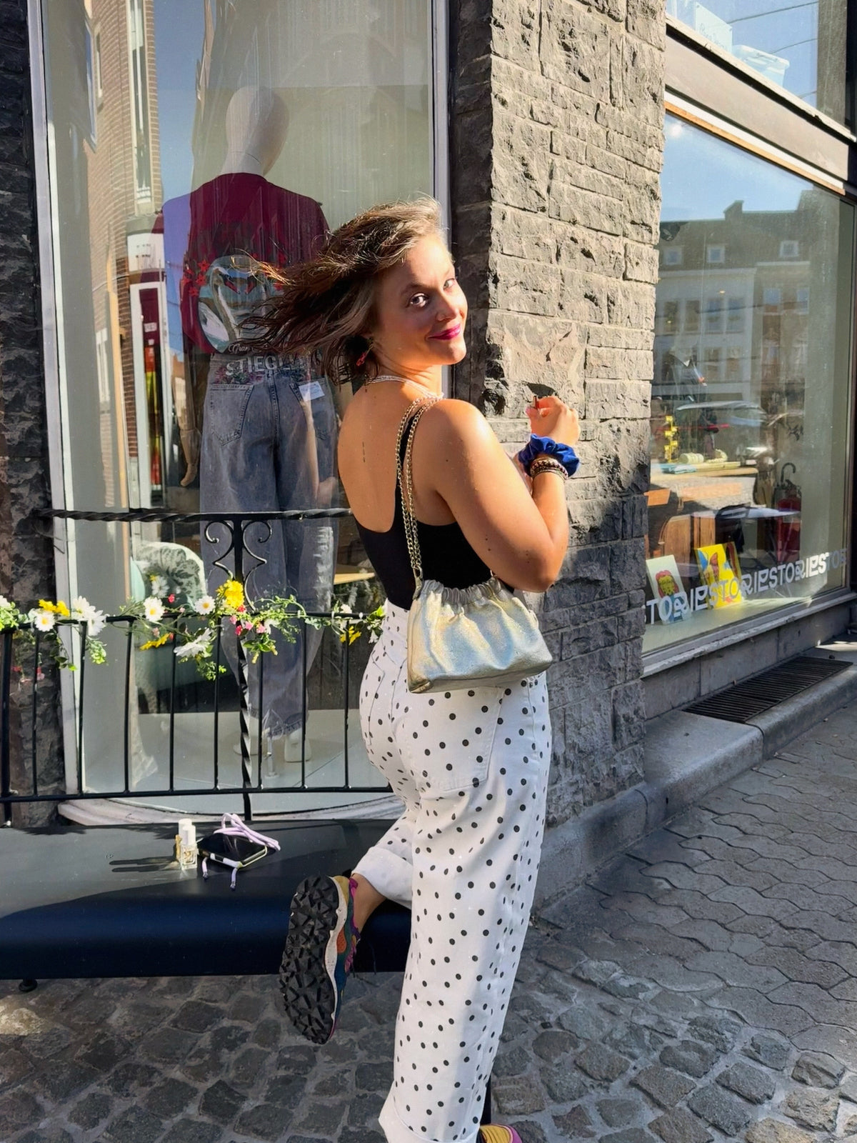 Reste 1 ! Balloon fit Polka Dots Beige Ecru