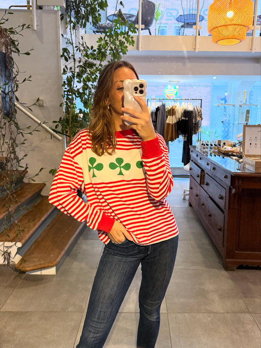 T-shirt décontracté rayé en tricot Shamrock
