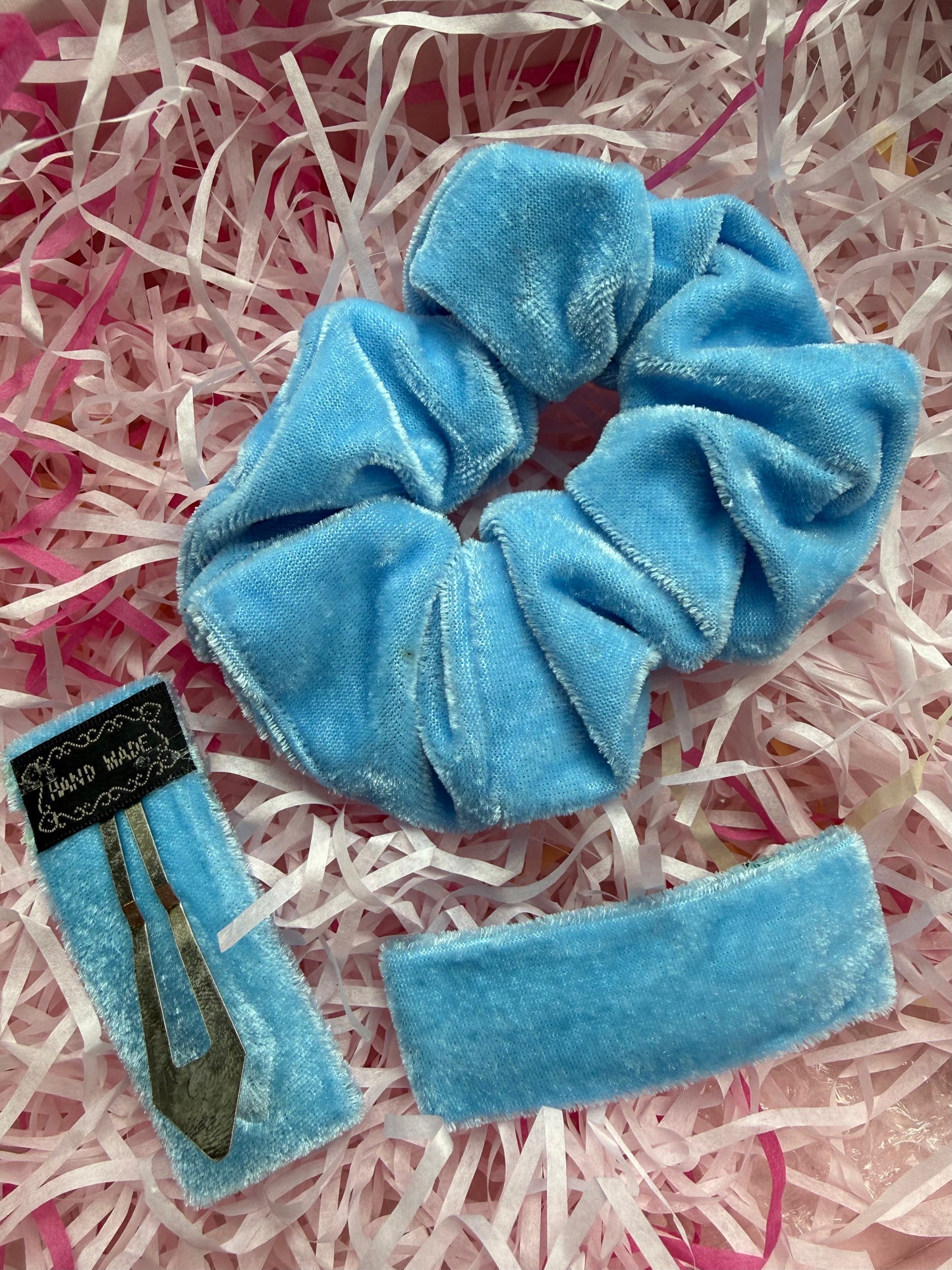 Set Chouchou velours avec barettes