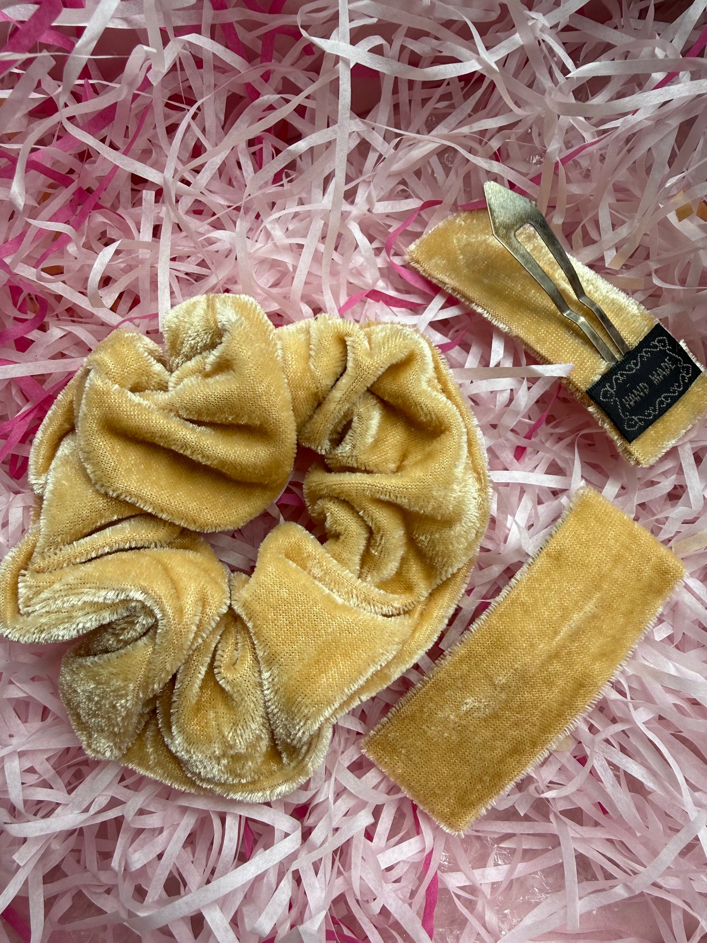 Set Chouchou velours avec barettes