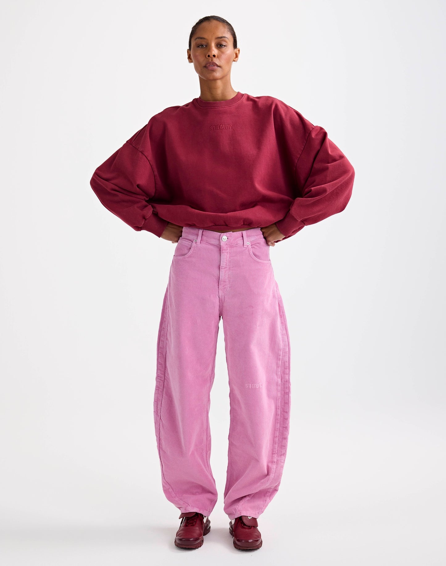 Pantalon velours rose Mimi