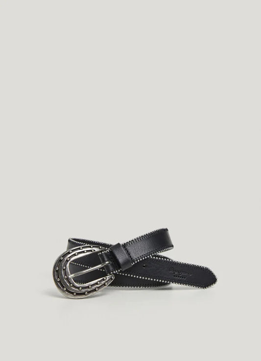 Ceinture en cuir clouté