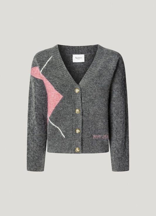 Cardigan à col v en maille