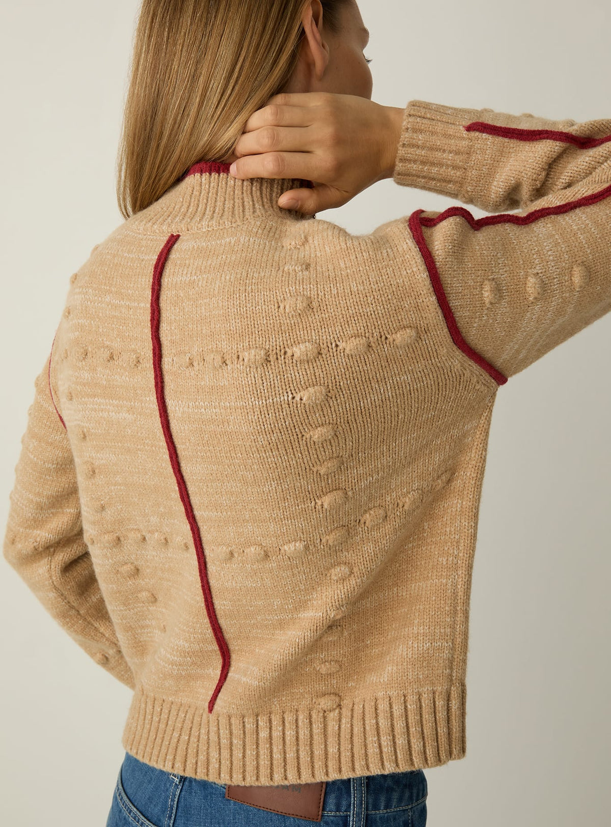 Ribes Beige Textured Knit