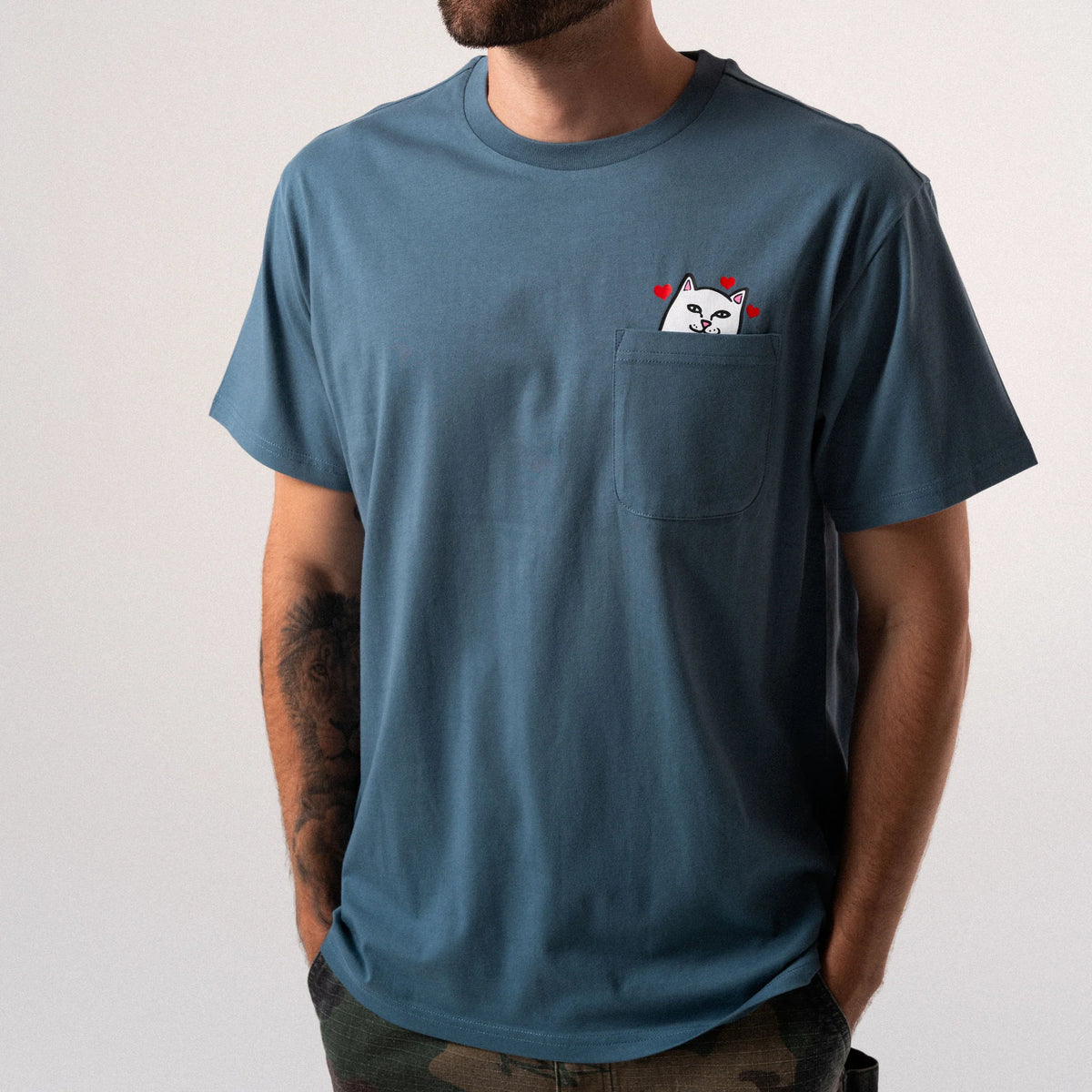 Ripndip Nermal Loves Pocket Tee (Slate)
