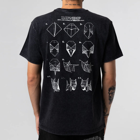 Ripndip Origami Tee (Black Vintage Wash)