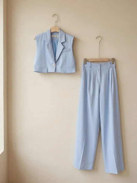 Ensemble Top Pantalon Chic Avec Doublure