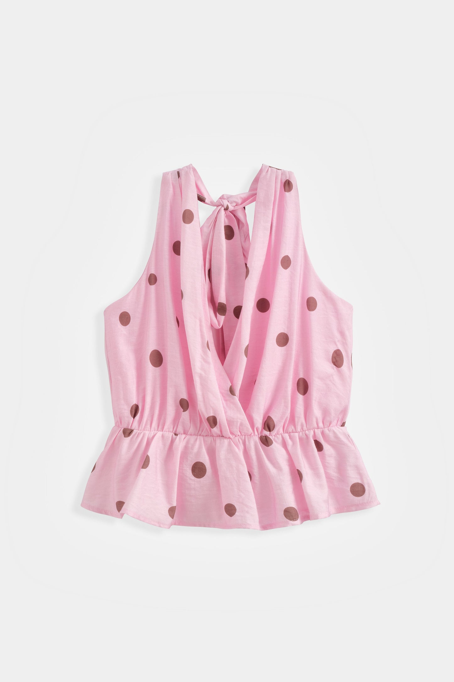 Ensemble top Péplum et jupe longue à pois