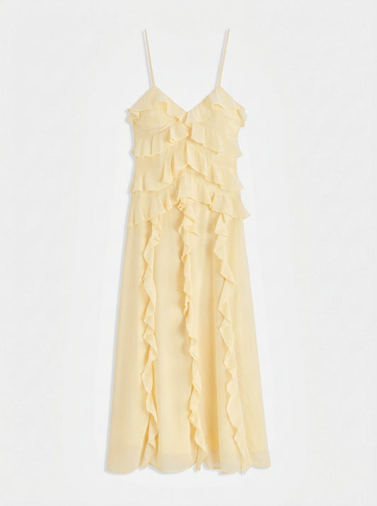 Robe longue à volants