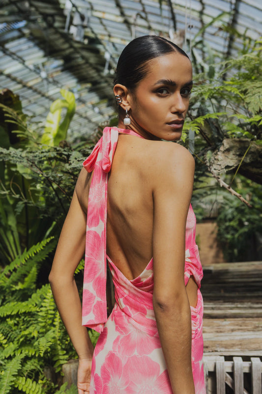 Robe longue dos nu croisé