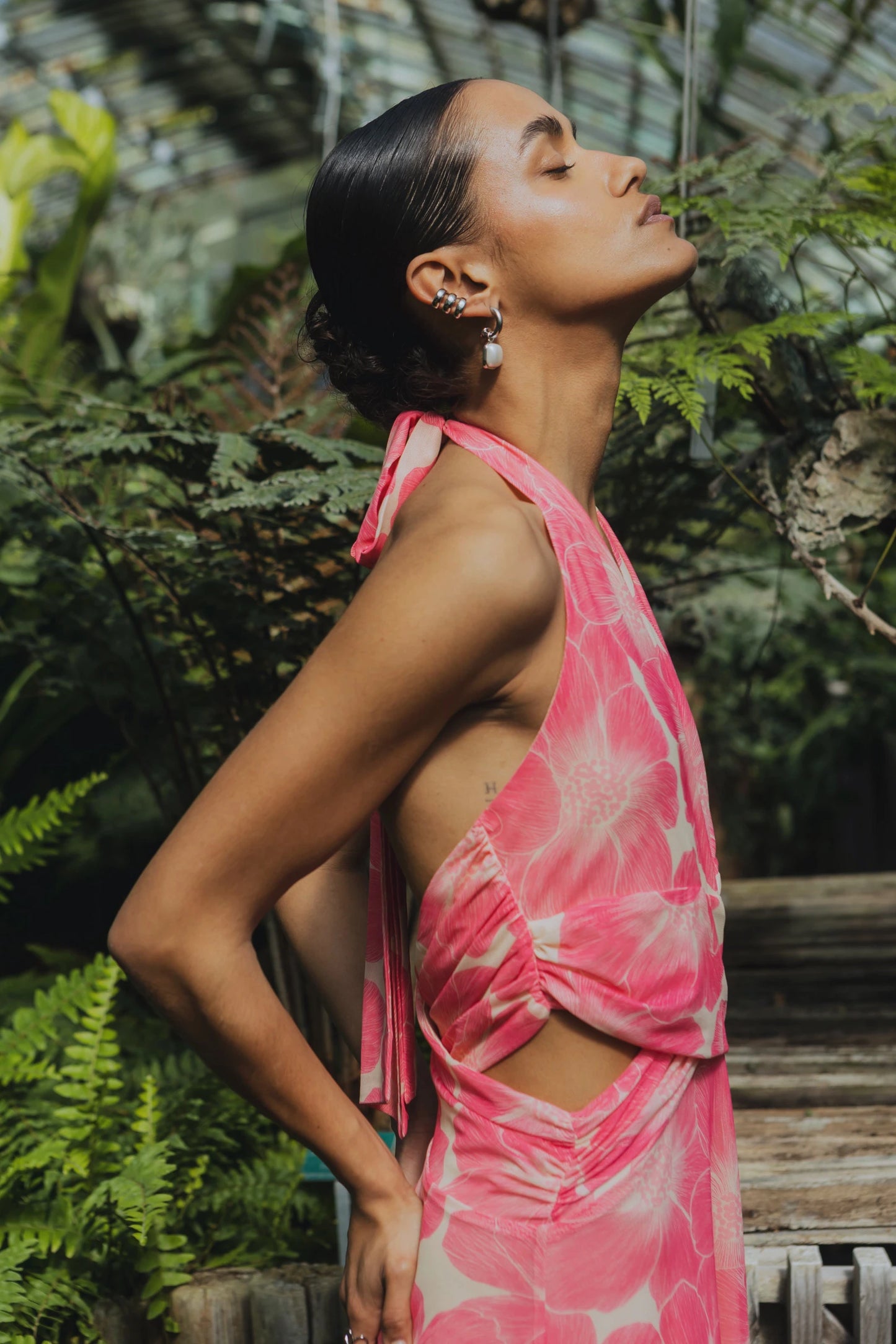Robe longue dos nu croisé