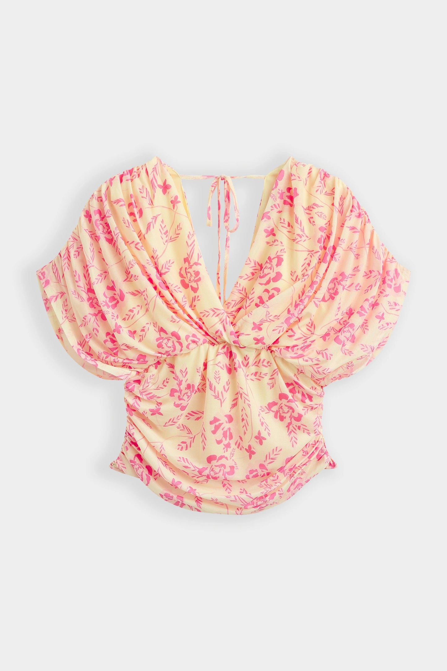Blouse drapé à motifs floraux