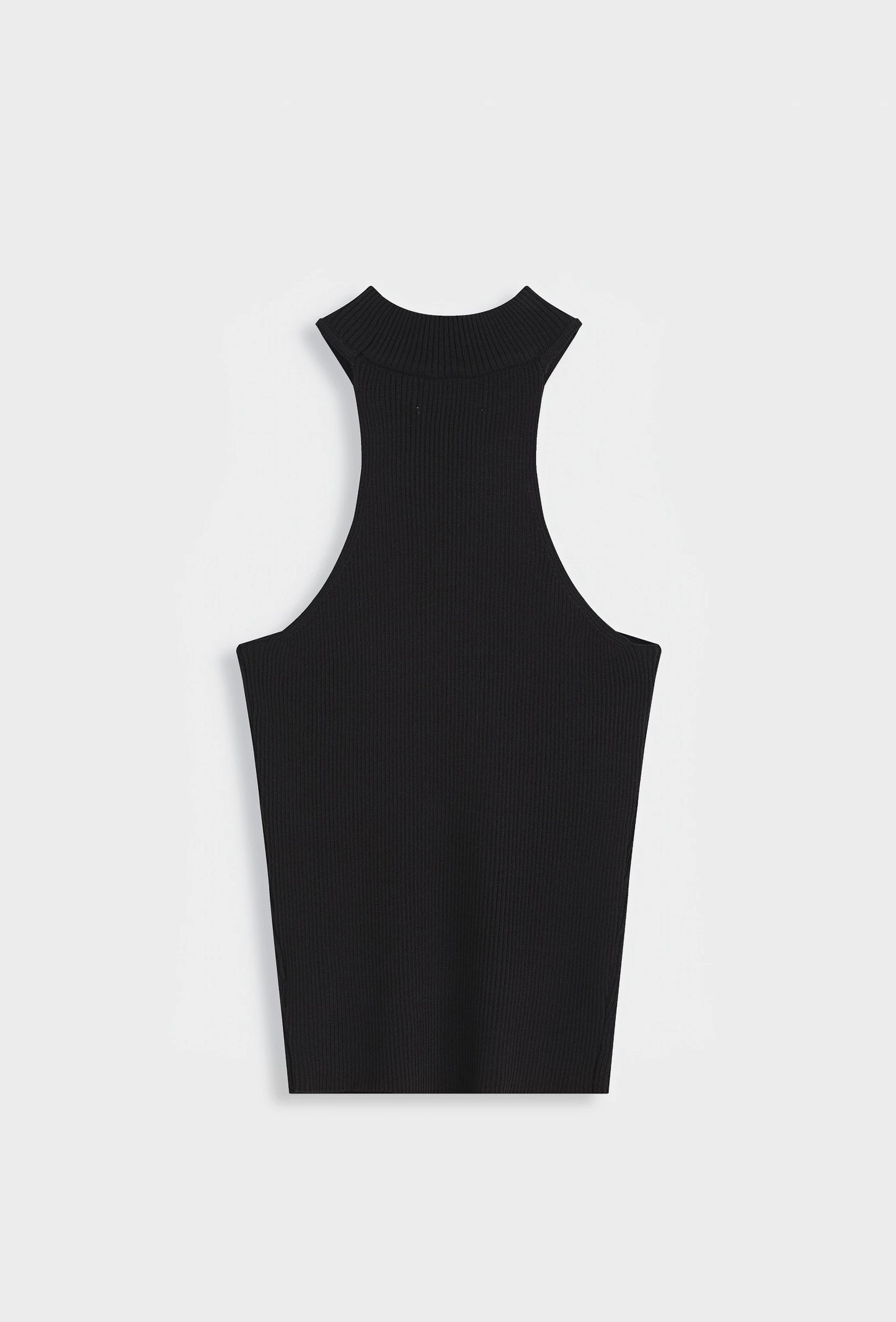 Reste 1 ! Top en maille côtelé à col halter et boucle en or
