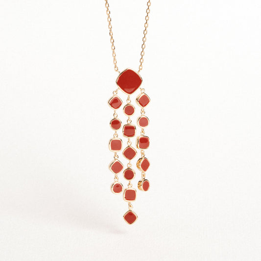 Collier Alba Email Rouge